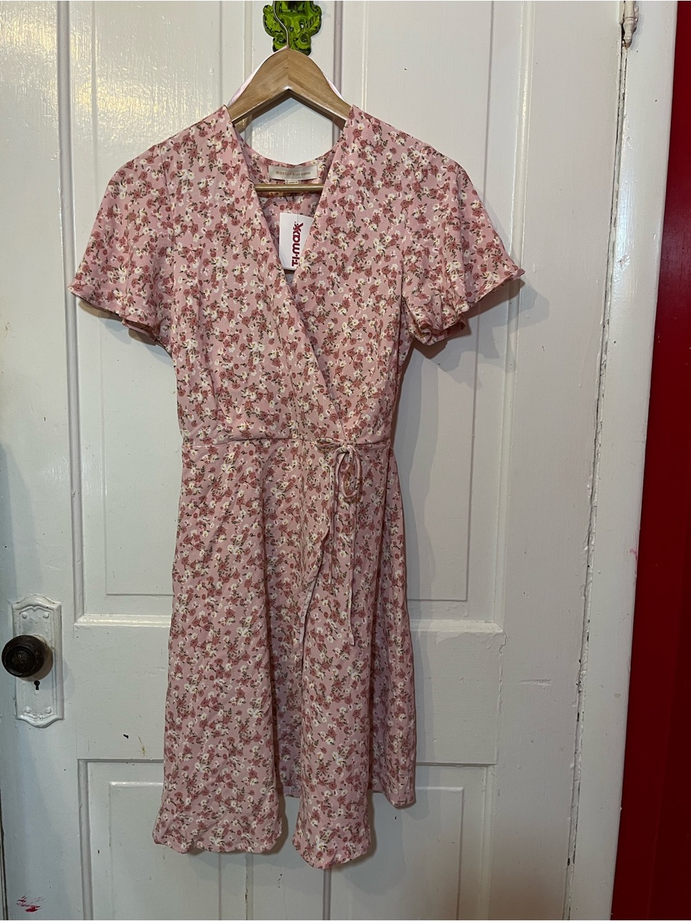 Monteau Pink Floral Wrap Dress